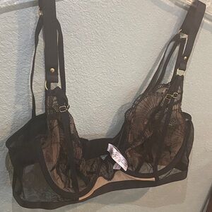 Wolf &whistle Sheer Black Lace Bra